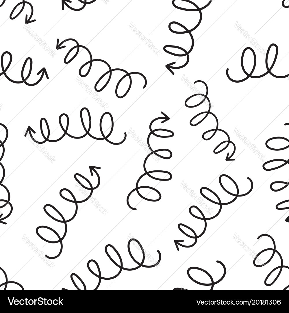 Hand drawn arrow icon seamless pattern background vector image