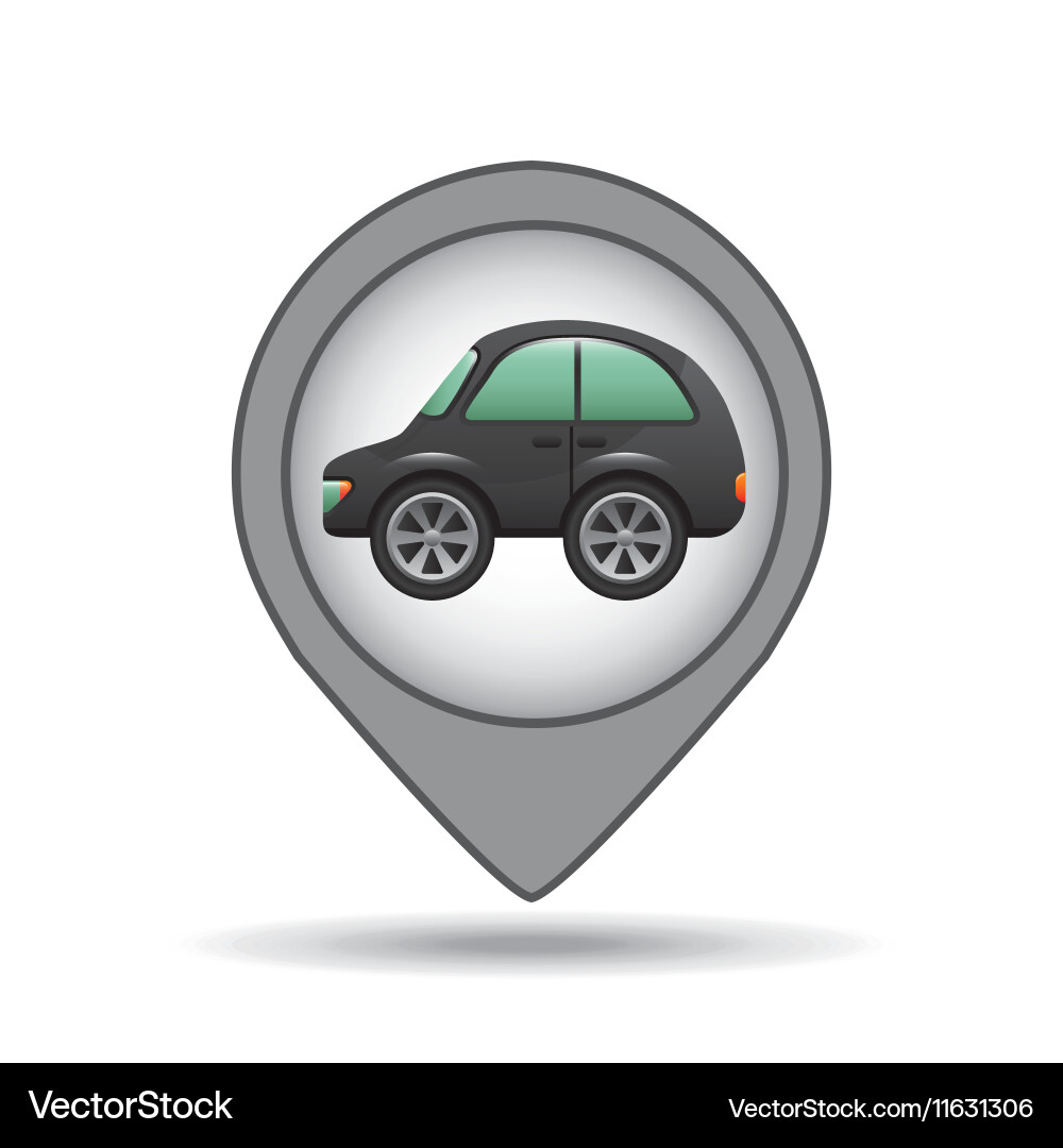 Hatchback car icon map pointer Vector Image