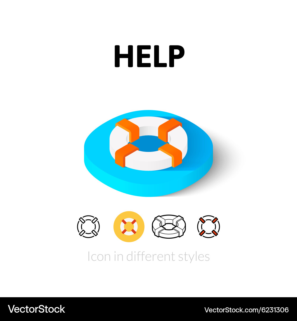 Help icon in different style vector image