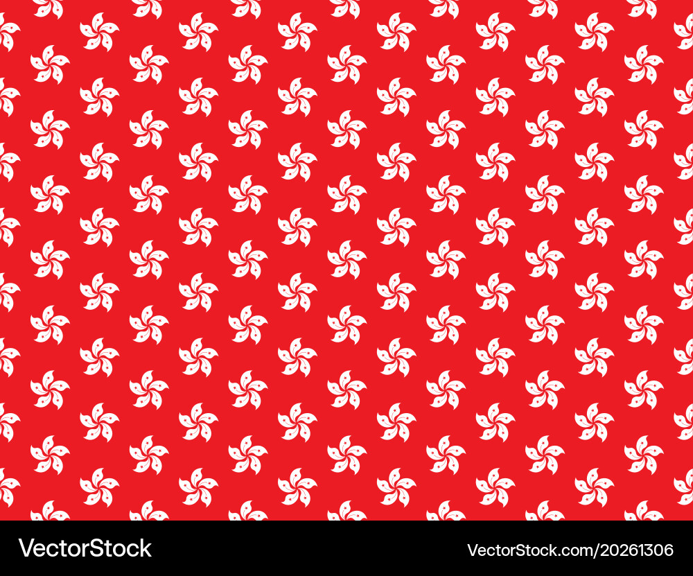 Hong Kong Flag Abstract Orchid Pattern Vector Image