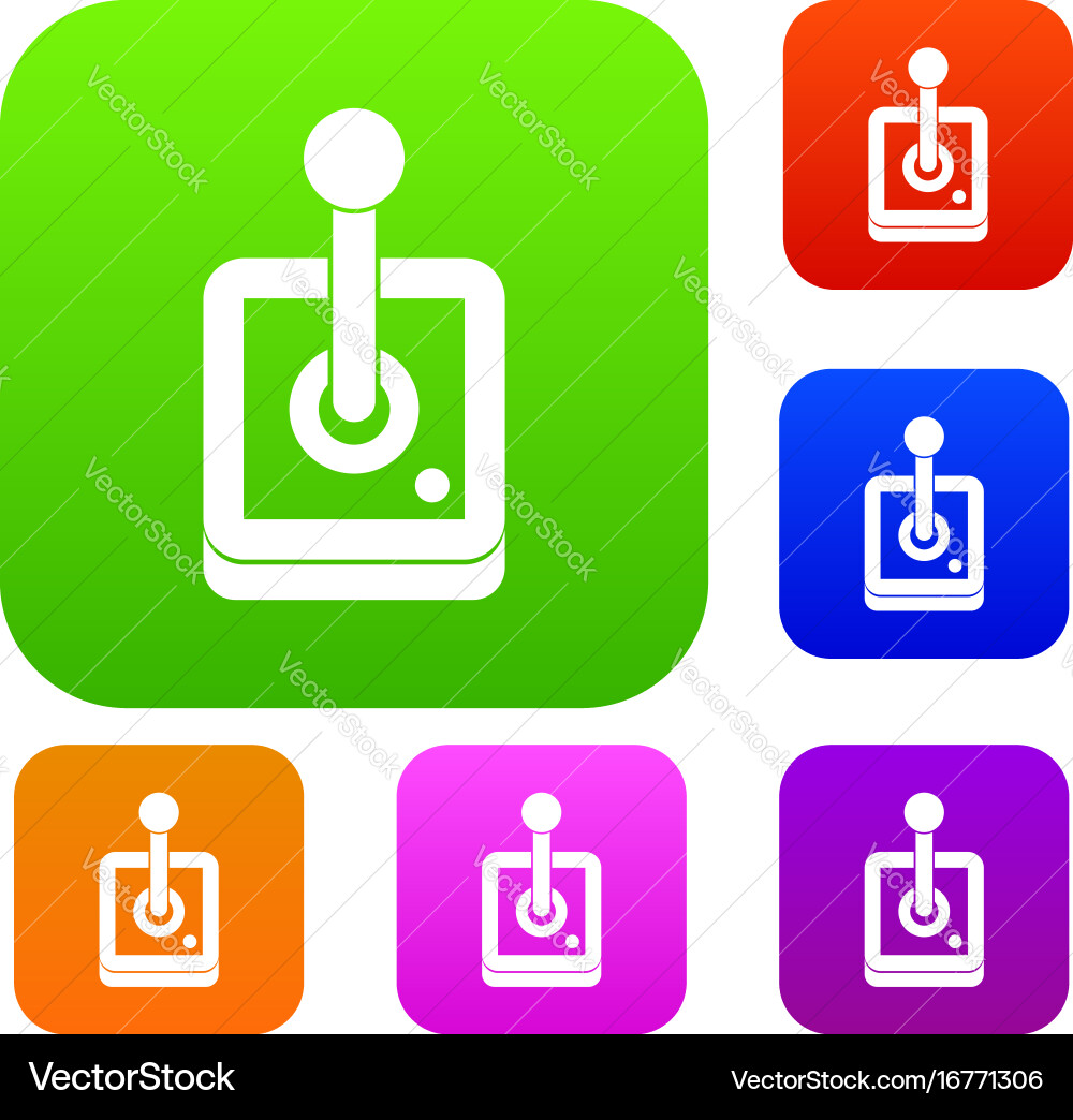 Joystick for computer games set collection vector image