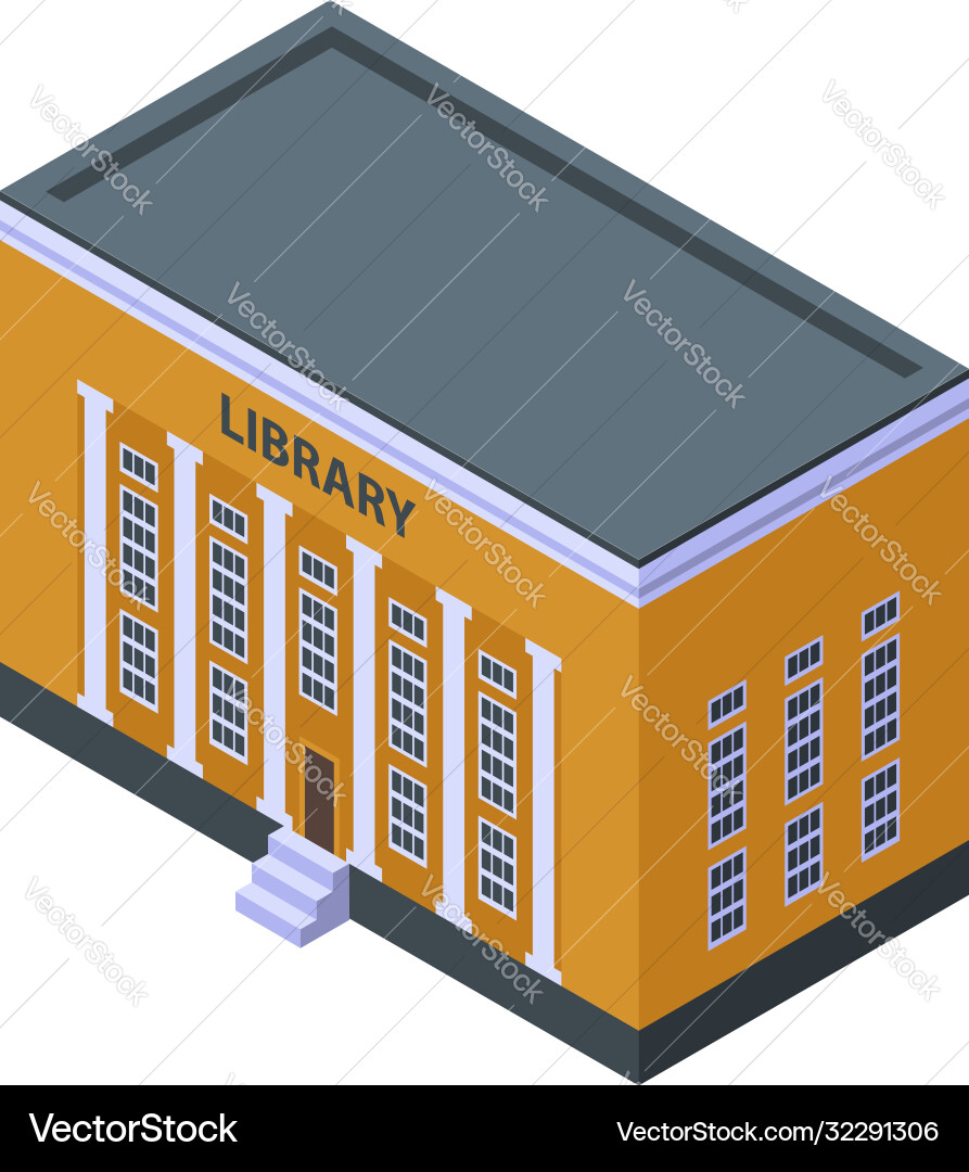 Library building icon isometric style Library building icon isometric style vector image