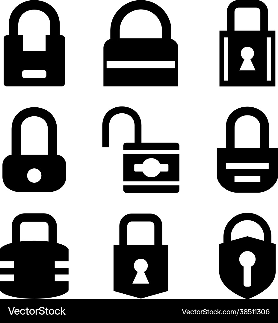 Lock icon set Lock icon set vector image
