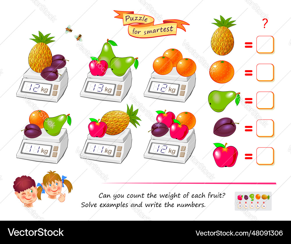 Math Logic Puzzle Game vector image