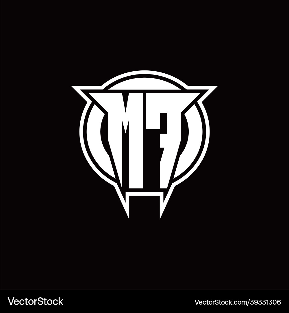 Mf logo monogram with circle rounded shape design Vector Image