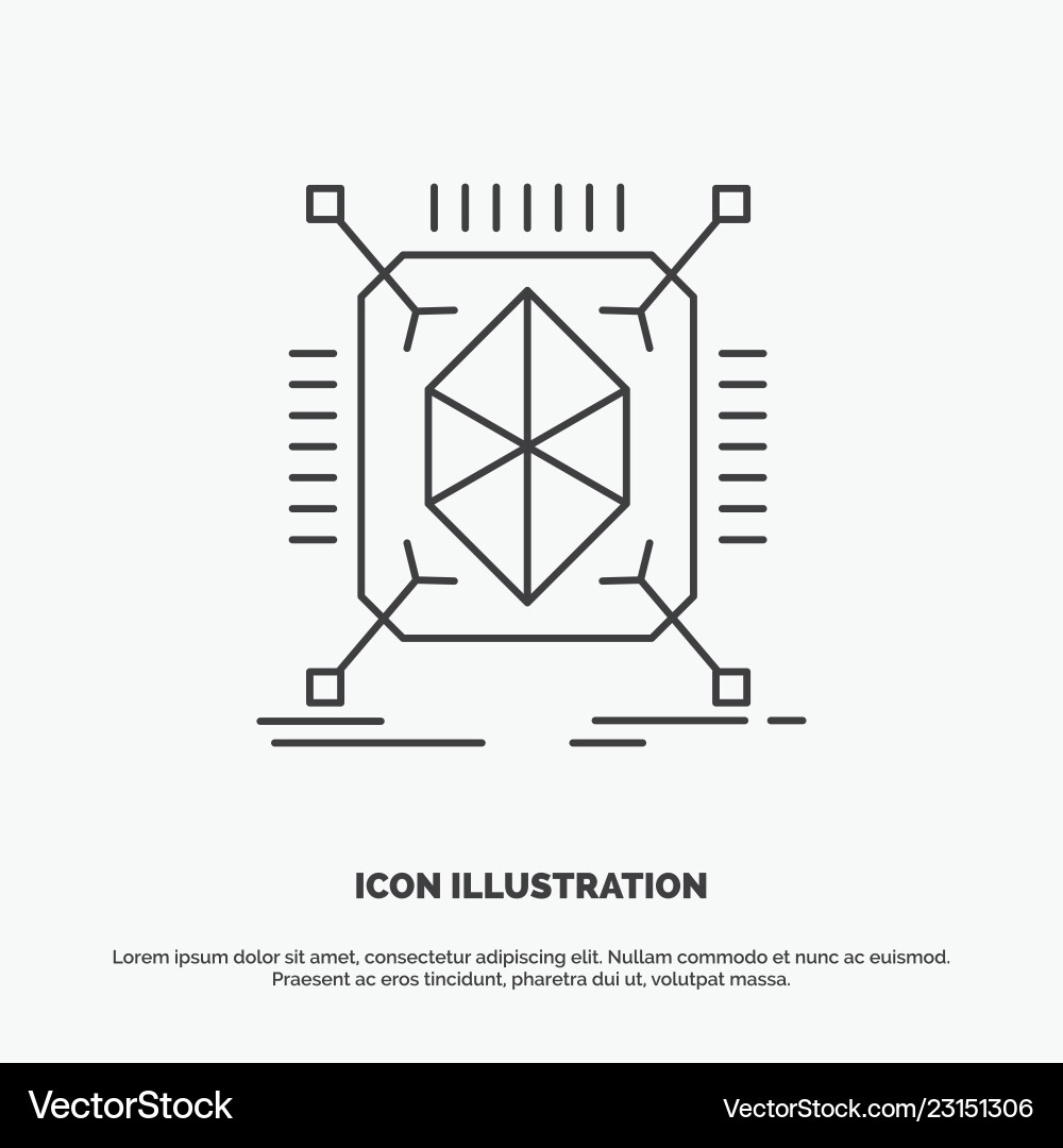 Object prototyping rapid structure 3d icon line Vector Image