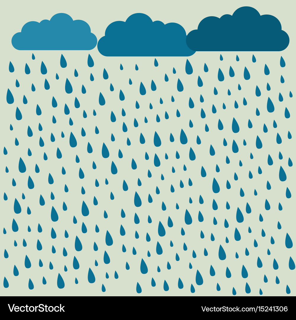 Rain image with clouds in wet day pattern vector image