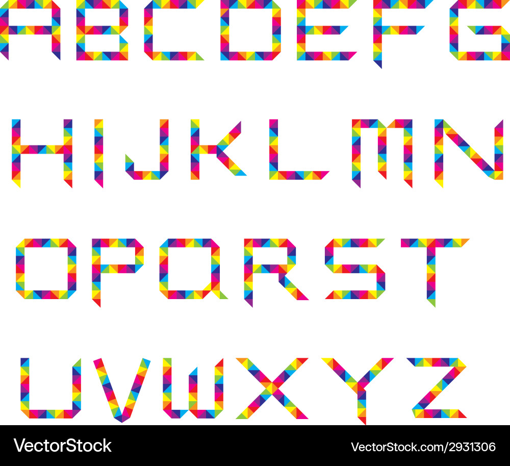 Rainbow spectrum font Vector Image