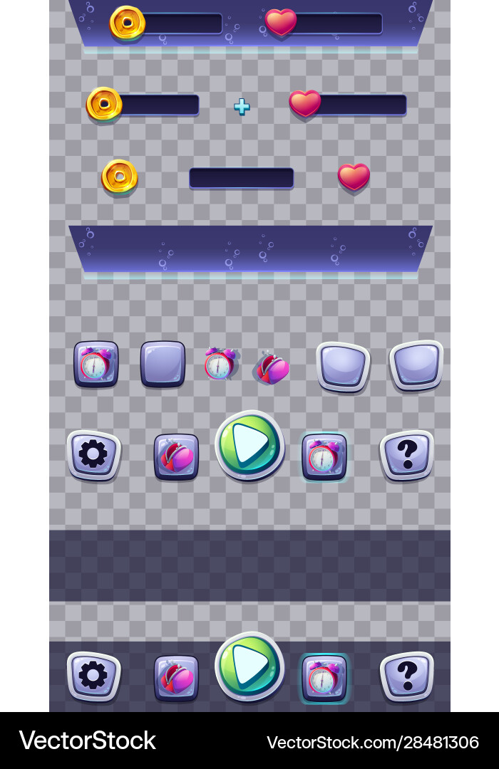 Set buttons on a transparent background Set buttons on a transparent background vector image