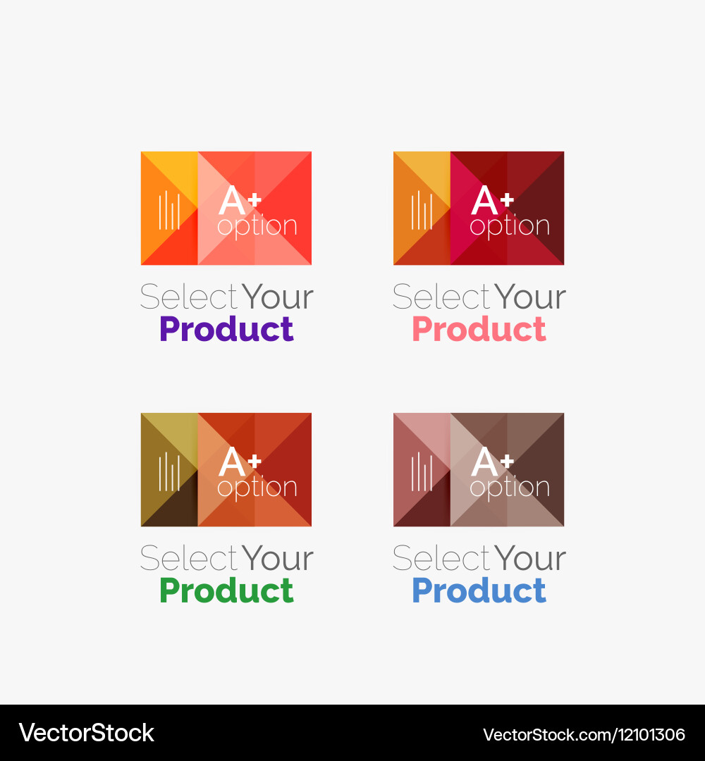 Set of abstract square interface menu navigation Vector Image