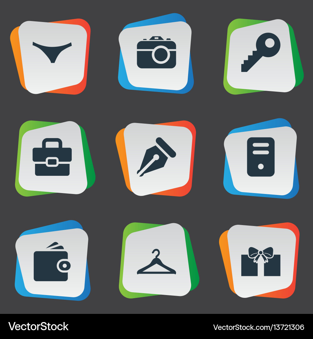 Set of simple icons element Set of simple icons element Vector Image