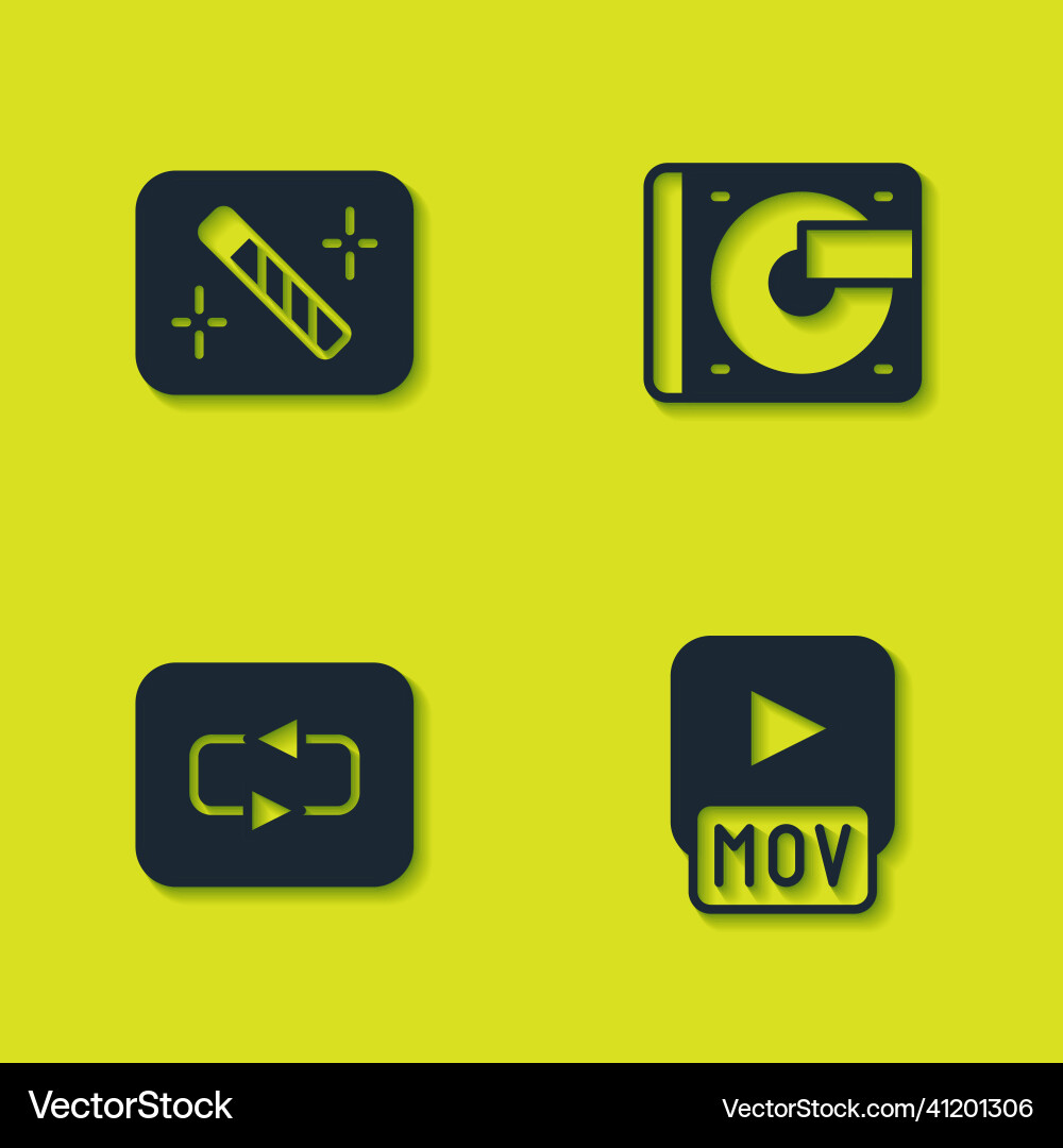 Set photo retouching mov file repeat button Set photo retouching mov file repeat button Vector Image