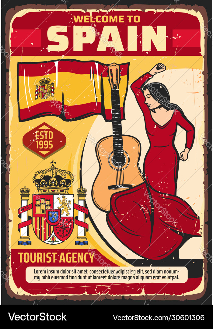 Spain travel landmarks culture tourism vector image