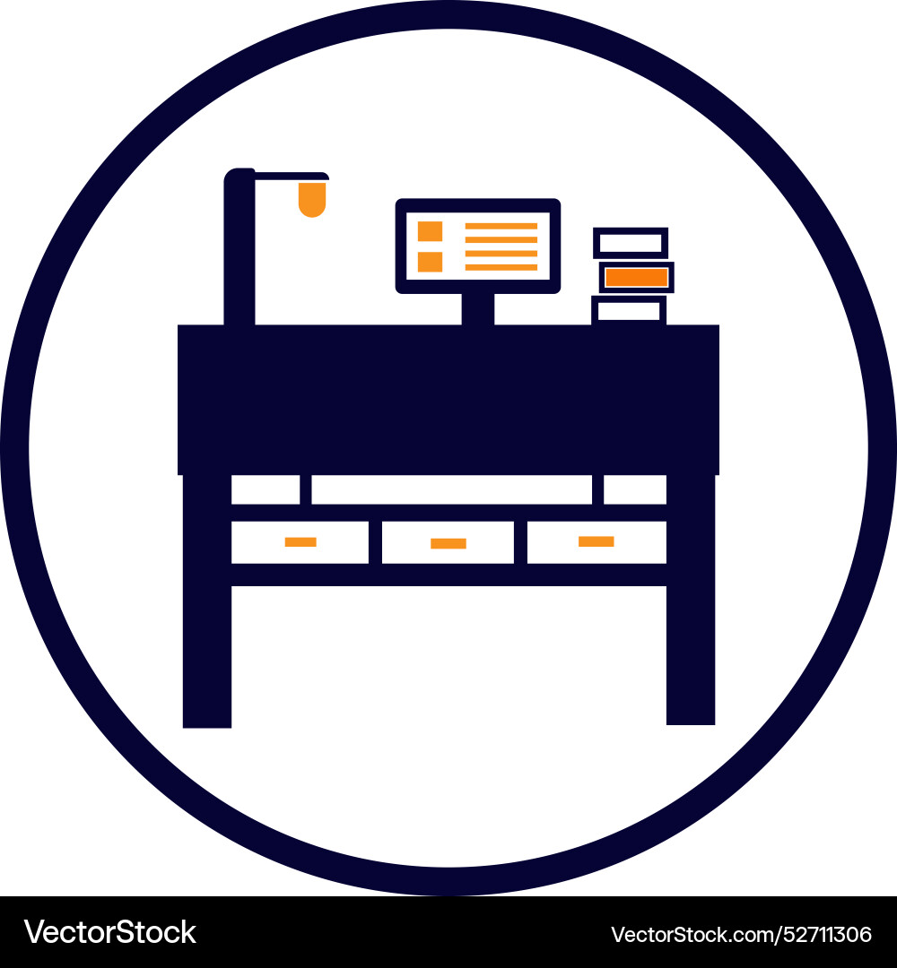 Table computer lamp pc Vector Image