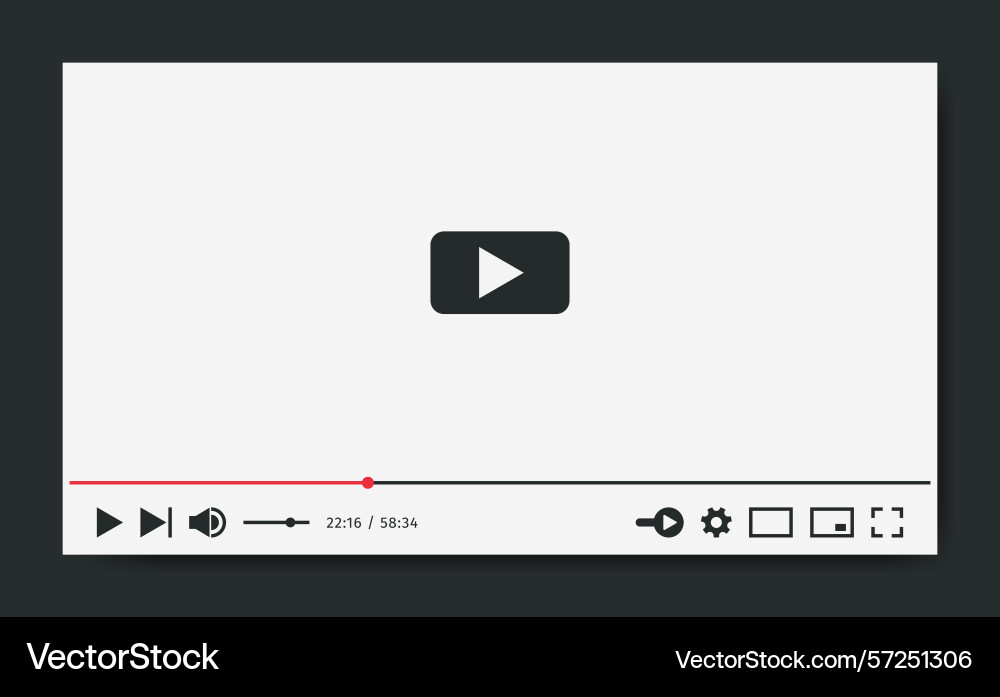 Video player template for web or mobile apps Video player template for web or mobile apps vector image