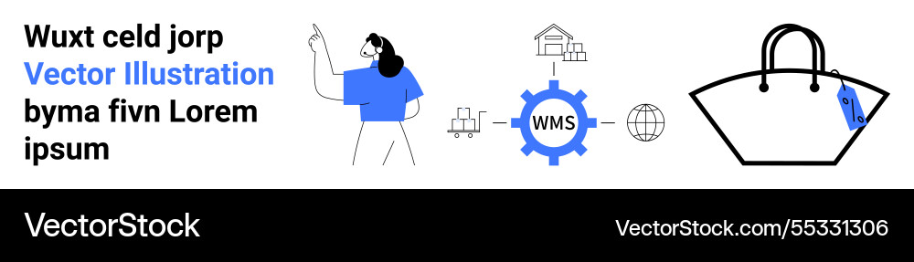 Warehouse management system concept with user Vector Image