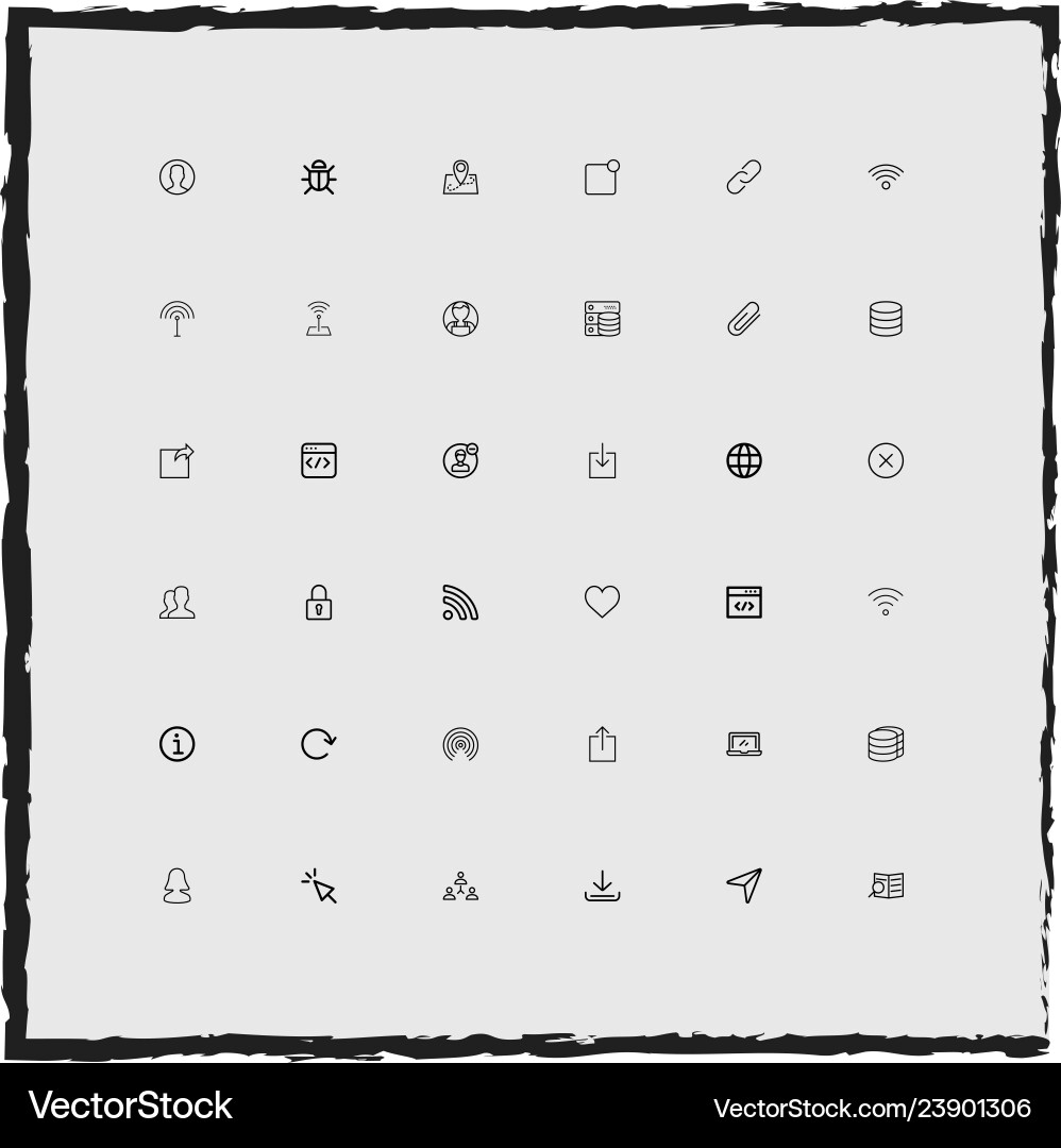 Web simple linear icons set vector image