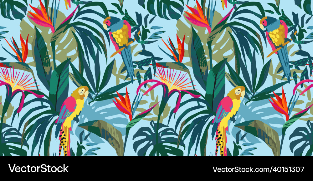 Abstract art seamless pattern with parrots Abstract art seamless pattern with parrots vector image