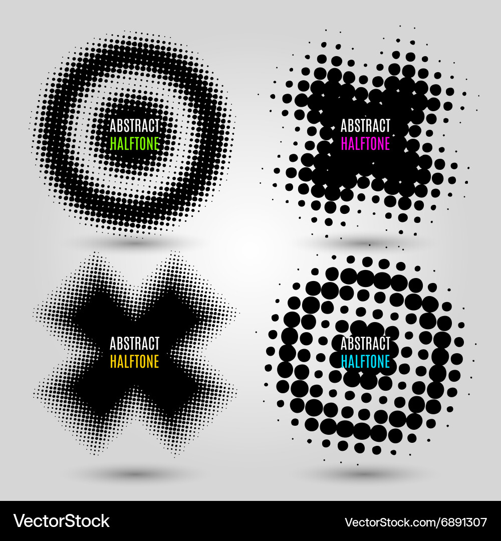Abstract Halftone Pattern Elements vector image