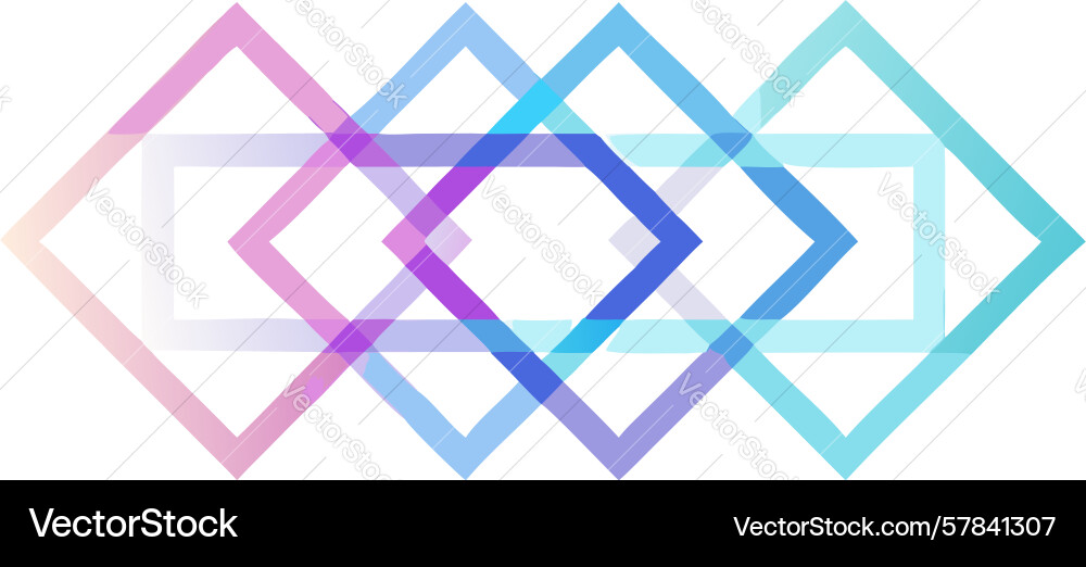 Abstract overlapping diamonds geometric pattern Vector Image