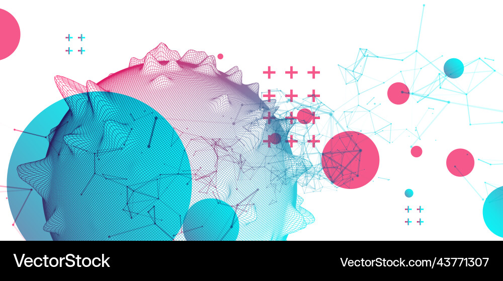 Abstract sphere background with plexus effect 3d Abstract sphere background with plexus effect 3d vector image