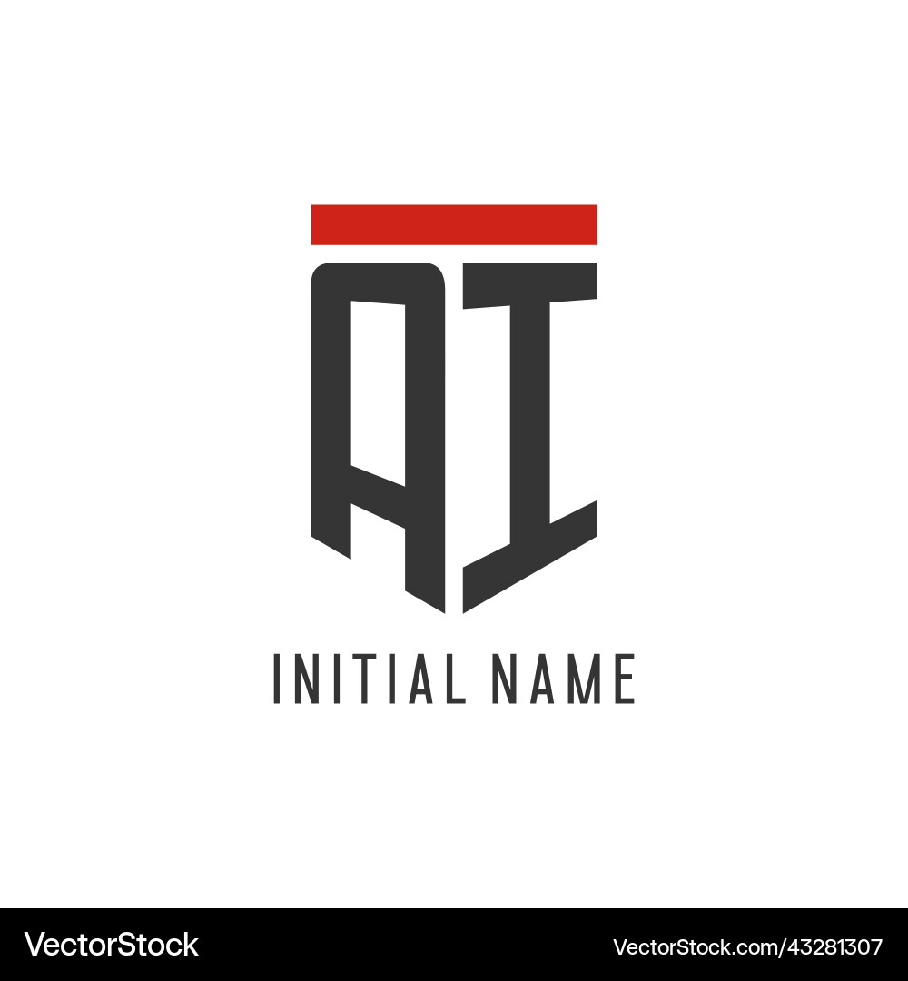 Ai initial esport logo with simple shield design Ai initial esport logo with simple shield design Vector Image