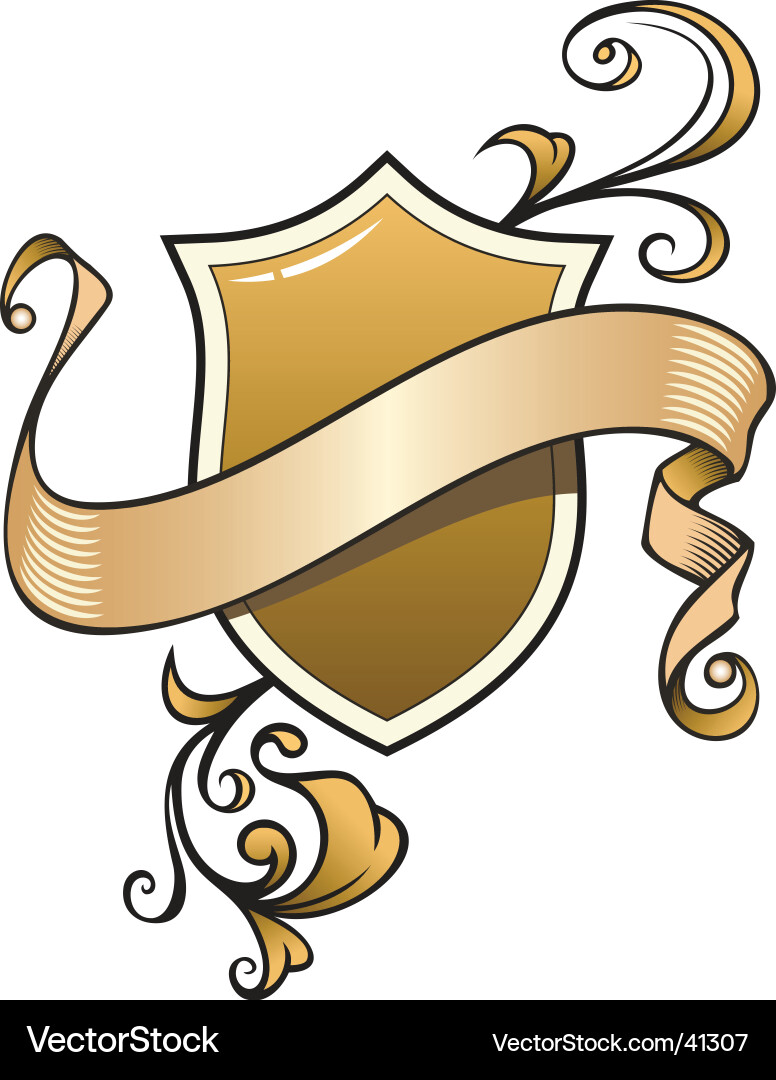 Antique Scroll Shield Vector Image
