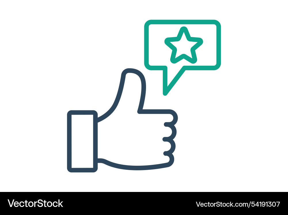 Appreciation icon line style thumb with chat Vector Image