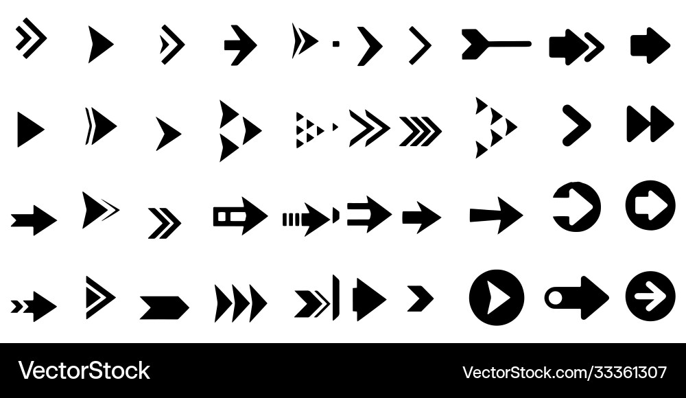 Arrows set icons design style vector image