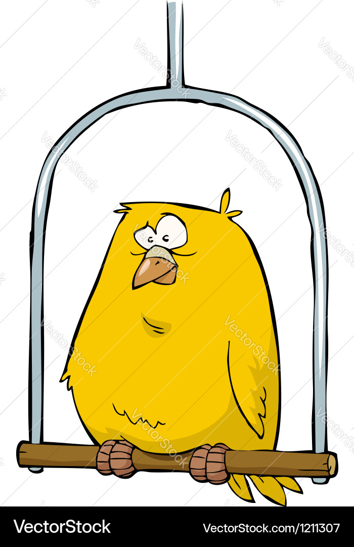Cheerful Canary on a Branch Vector Image