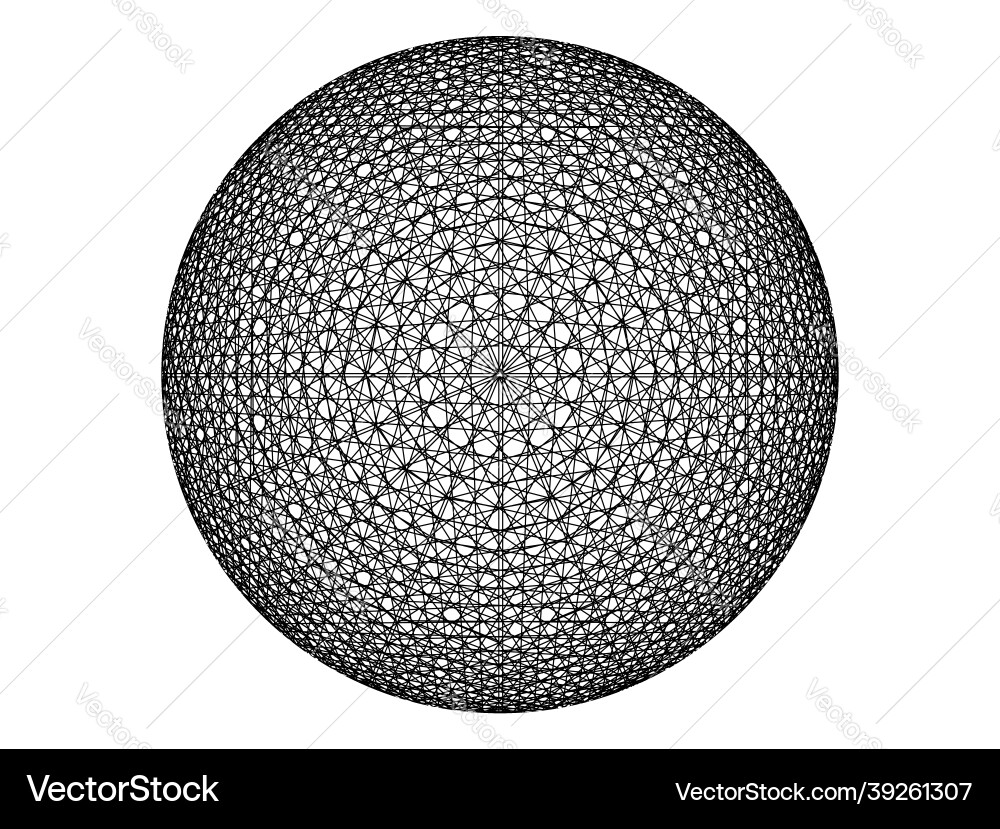 Circular symmetrical geometric wireframe pattern Circular symmetrical geometric wireframe pattern vector image