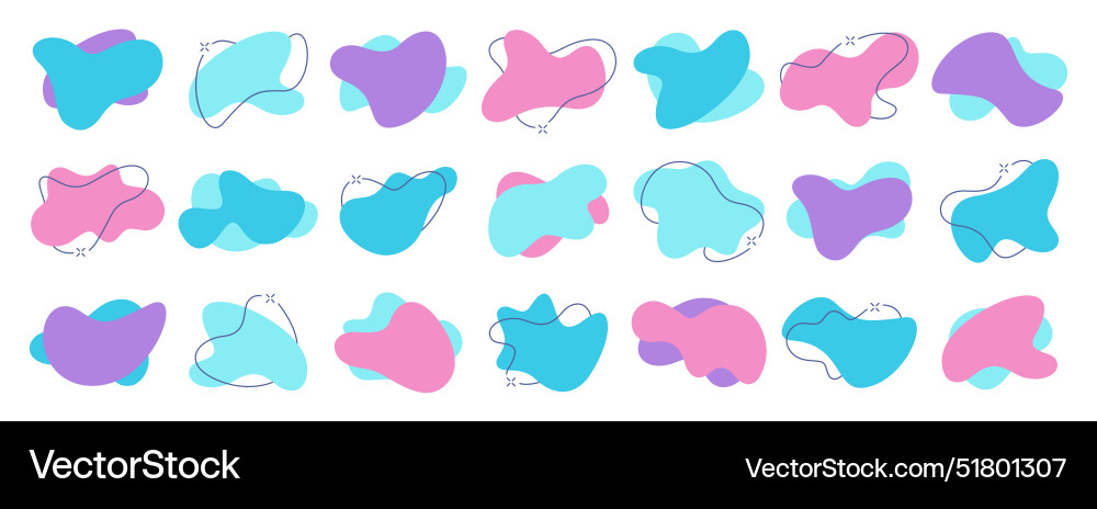 Colorful Liquid Blobs & Splatters Vector Image