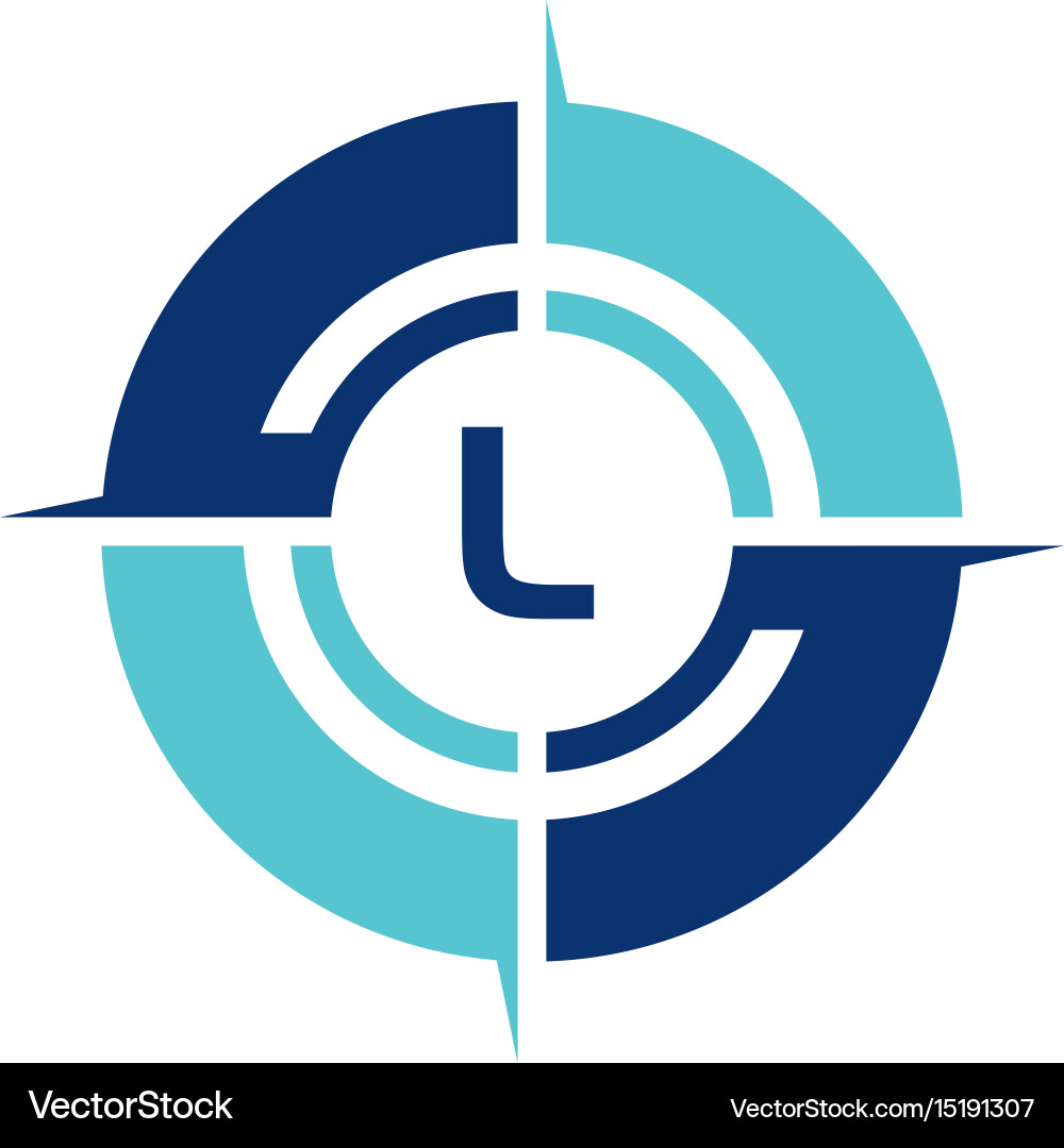 Compass guide solution initial l vector image