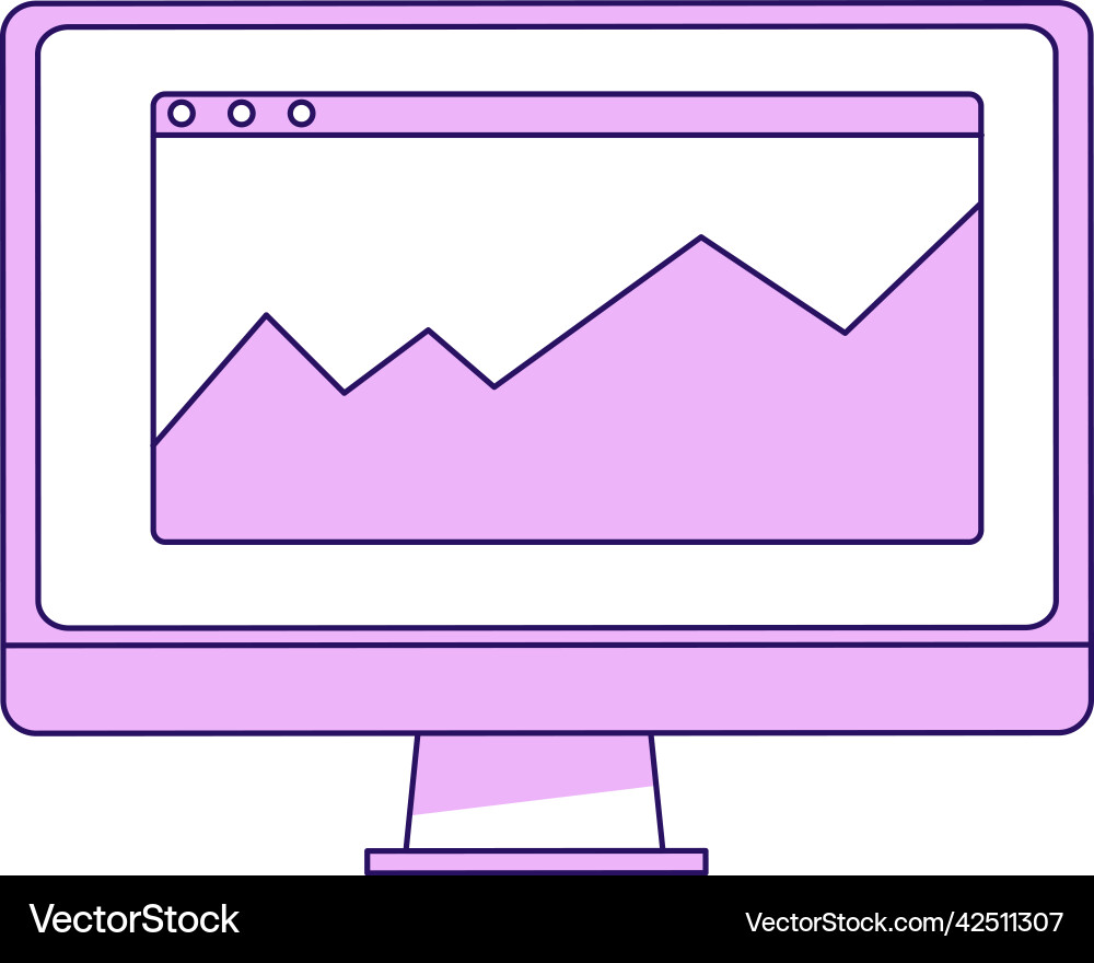 Computer desktop semi flat color element vector image