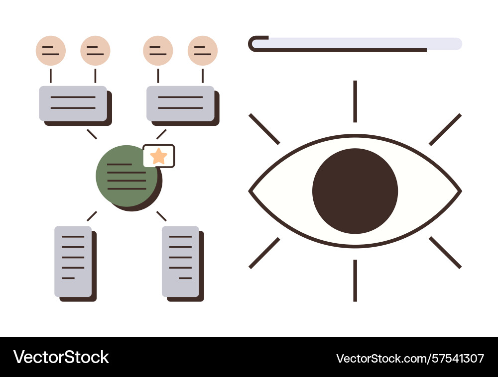 Data organization and visualization with network Data organization and visualization with network vector image