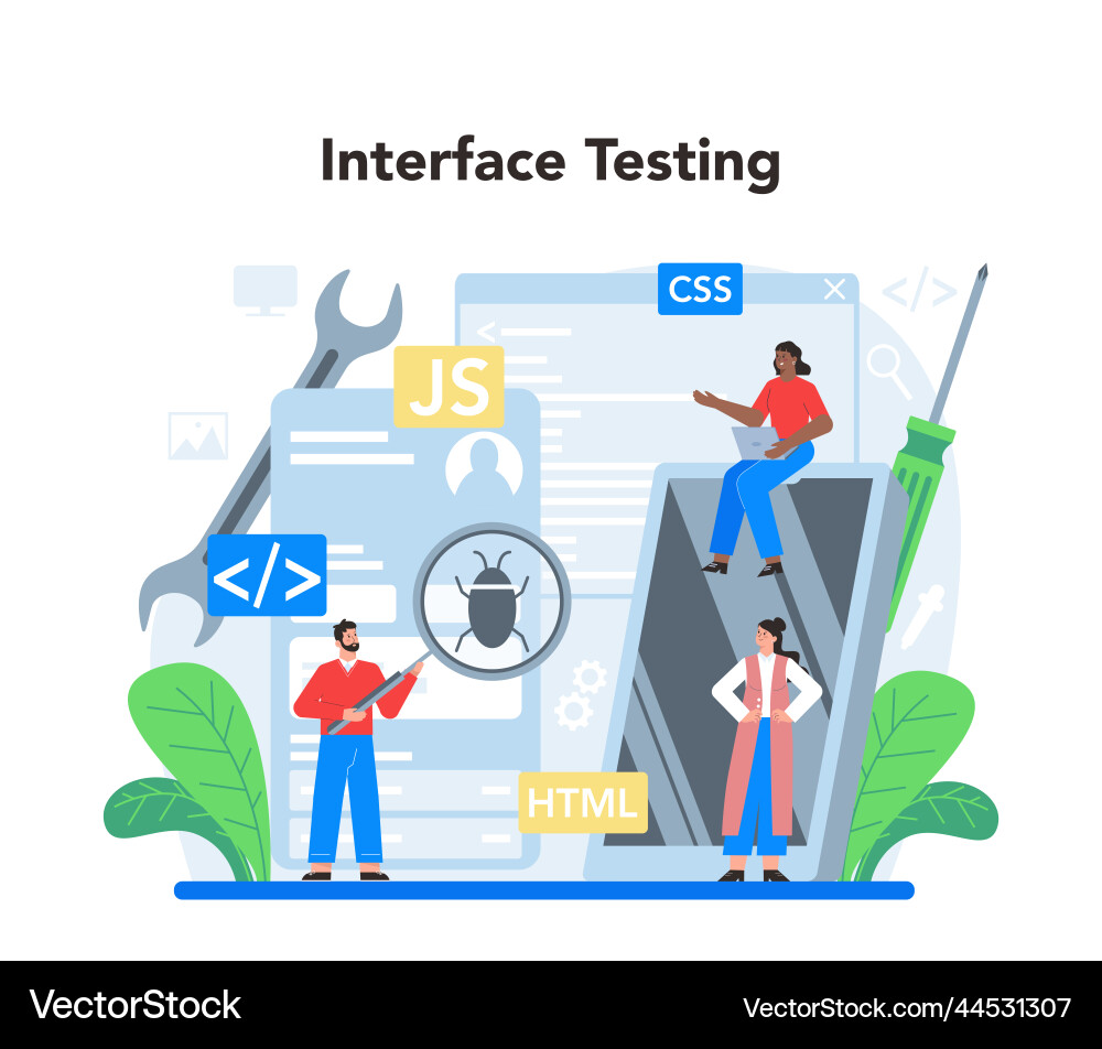 Frontend development concept website interface Frontend development concept website interface vector image