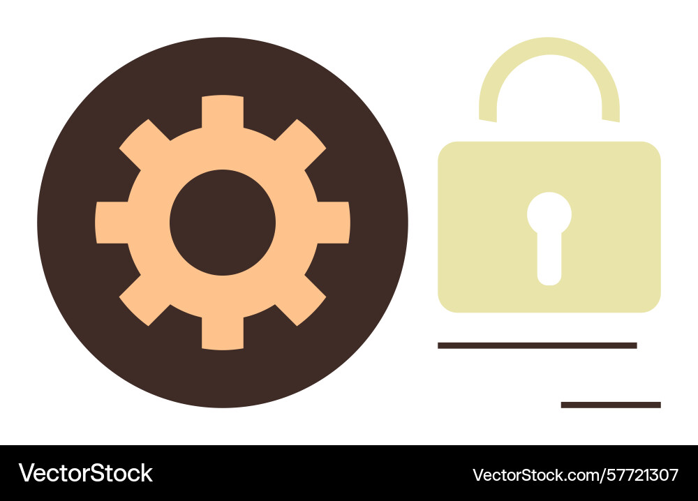 Gear and lock representing security system Vector Image