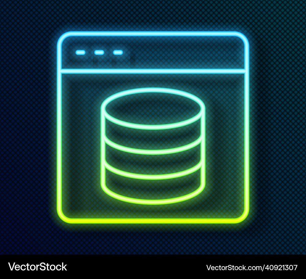 Glowing neon line server data web hosting icon Glowing neon line server data web hosting icon vector image
