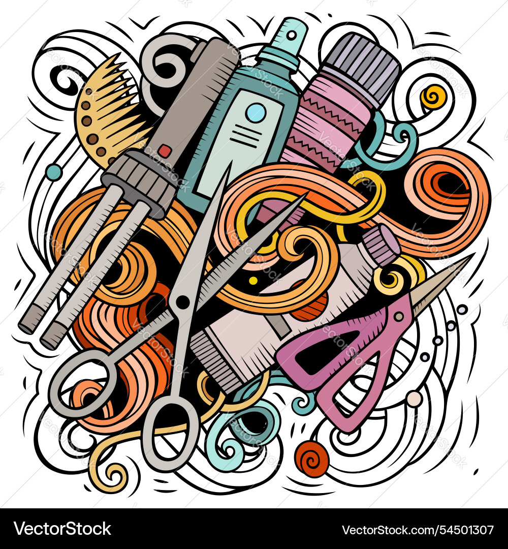 Haarsalon Cartoon Haarsalon Cartoon vektorbild