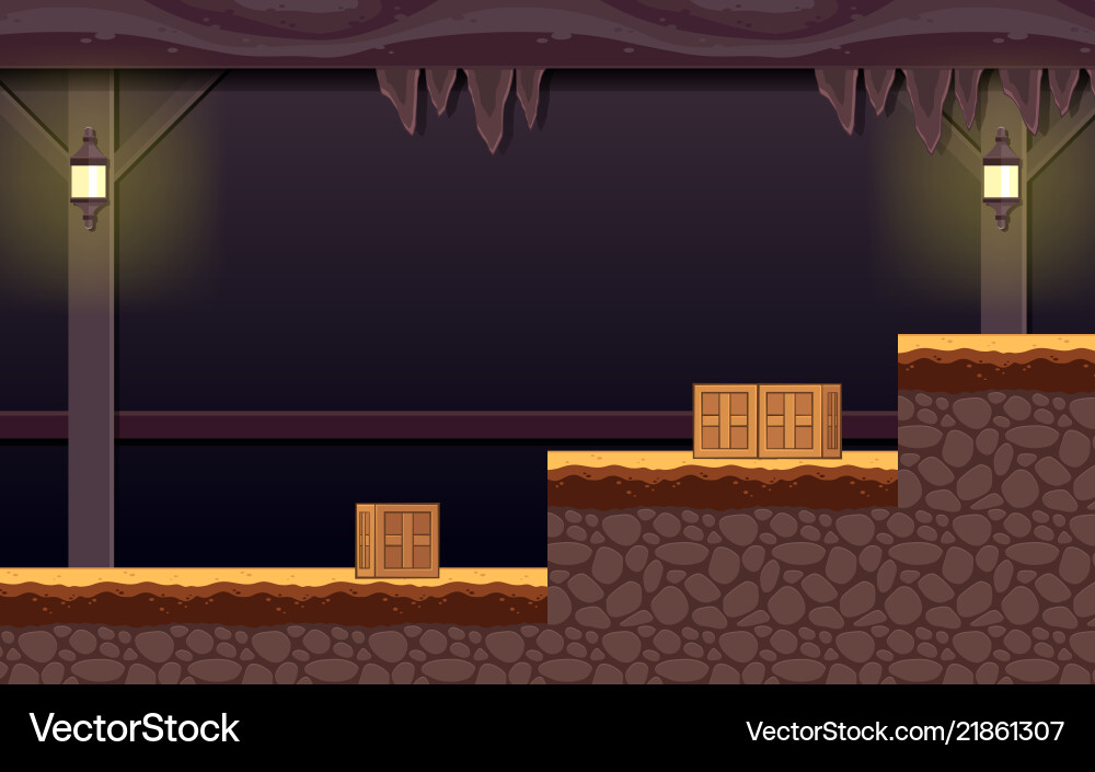 Haunted dungeon game background vector image