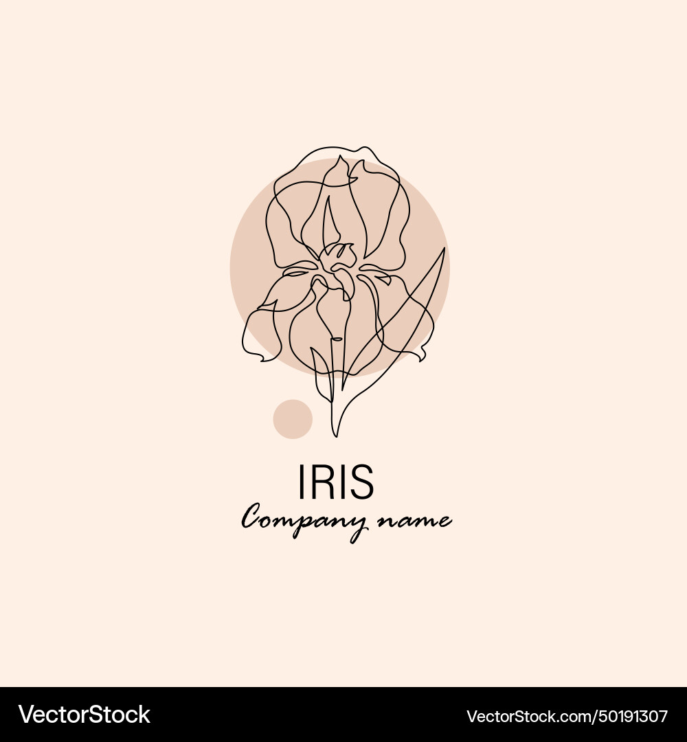 Iris flower in continuous line art drawing style Iris flower in continuous line art drawing style vector image