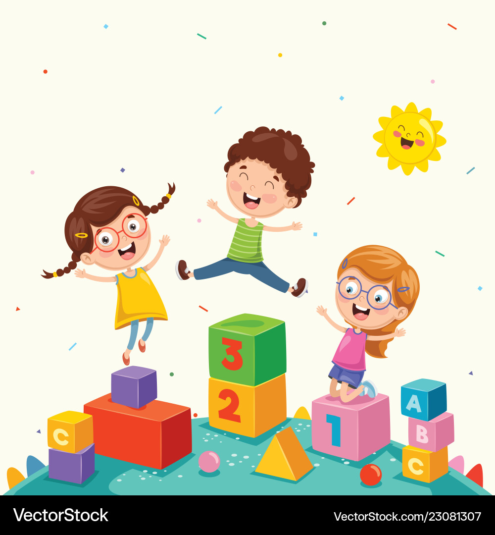 Kids playing Royalty Free Vector Image - VectorStock