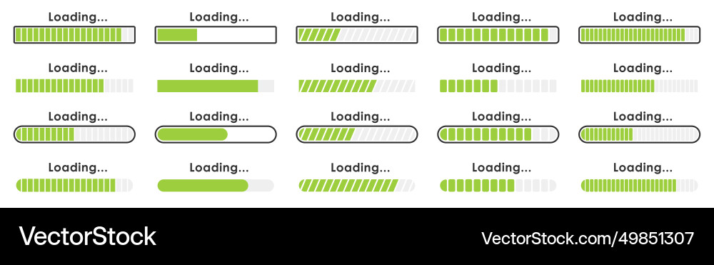 Loading Progress Icons Set vector image