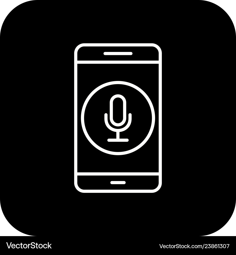 Microphone mobile application icon Vector Image