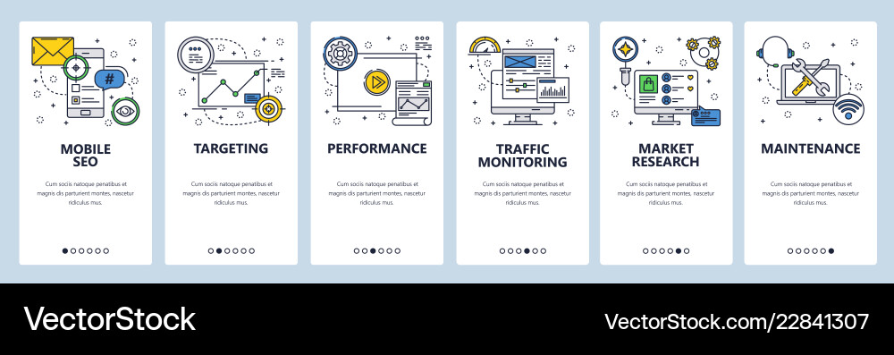 Onboarding Screens - Website & App Vector Image