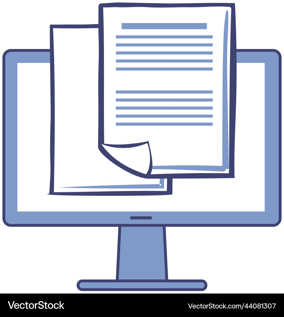 Online chat message notifications with computer Online chat message notifications with computer vector image