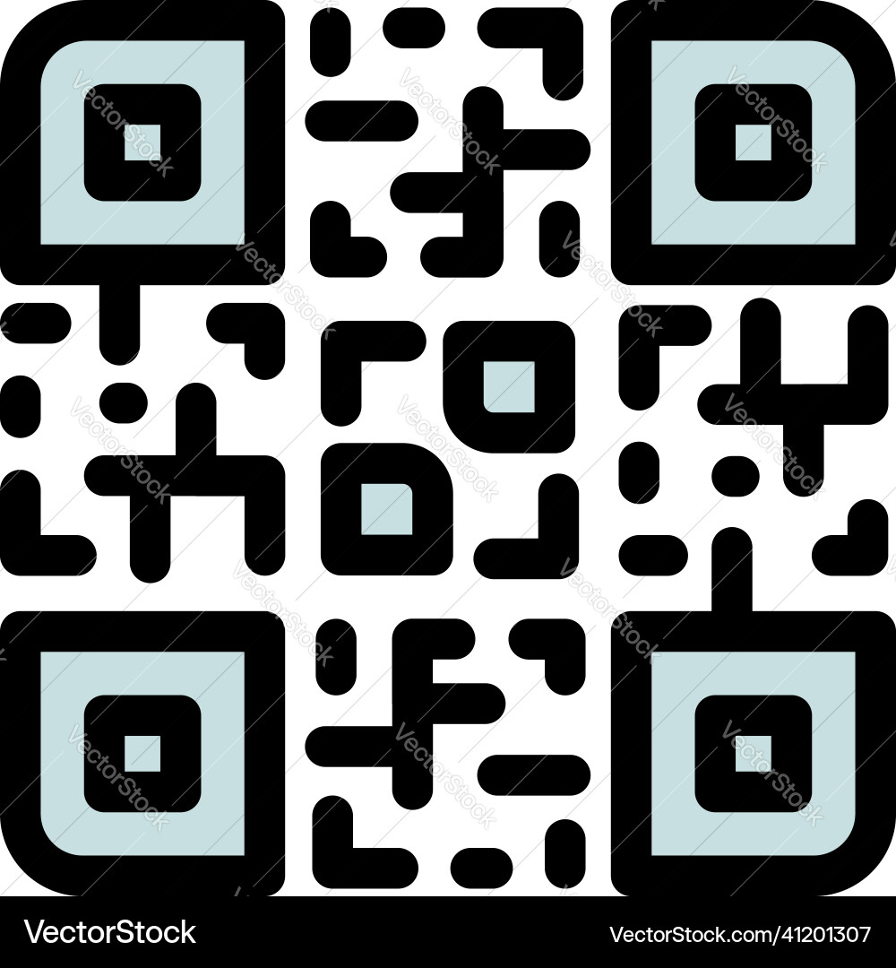 Online qr code icon outline mobile scan Online qr code icon outline mobile scan vector image