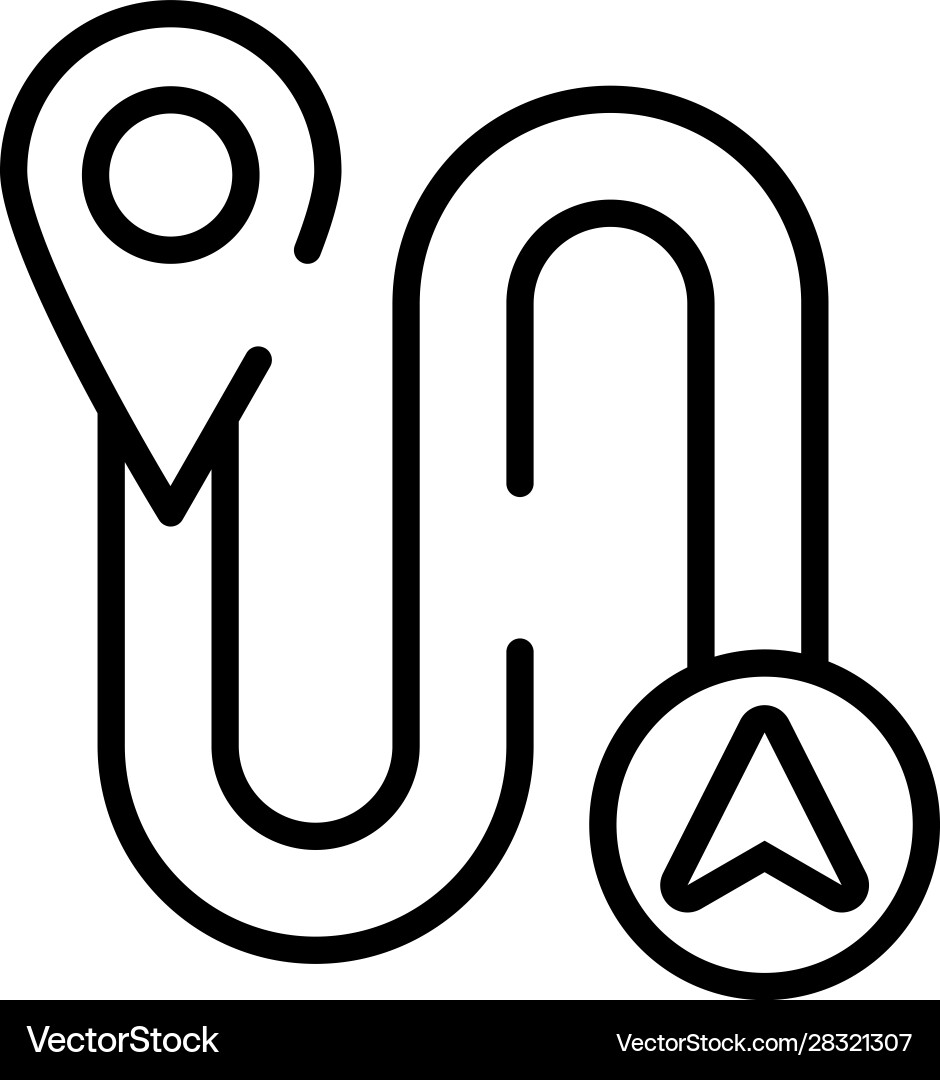 Pin pointer location guide with road Vector Image