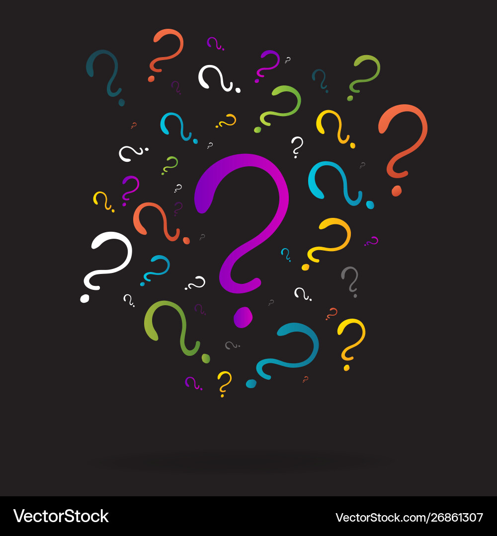 Question signs colorful problem and priority Vector Image