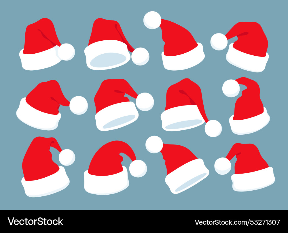 Santa hats design elements Santa hats design elements vector image